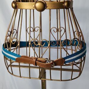 Vintage Belt Ocean Blue & White Size 32